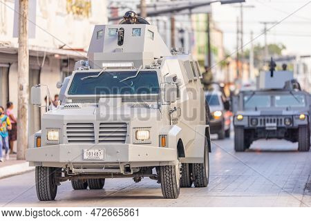 Matamoros, Tamaulipas, Mexico - September 16, 2022: Desfile 16 De Septiembre, Mexican Navy Armored P
