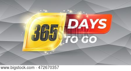365 Days To Go Countdown Horizontal Banner Design Template. 365 Days To Go Sale Announcement Banner,