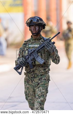 Matamoros, Tamaulipas, Mexico - September 16, 2022: Desfile 16 De Septiembre, Member Of The Mexican 