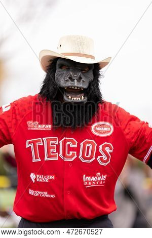 Laredo, Texas, Usa - February 19, 2022: The Anheuser-busch Washington's Birthday Parade, Tecolotes D