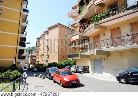 San Terenzo, Italy - May 2011: Beautiful Streets Of Picturesque San Terenzo Village. Gulf Of La Spez