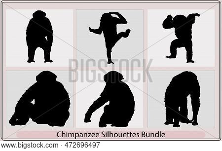 Chimpanzee Silhouettes,chimpanzee Icon Silhouette,chimpanzee Monkey,monkey Silhouette