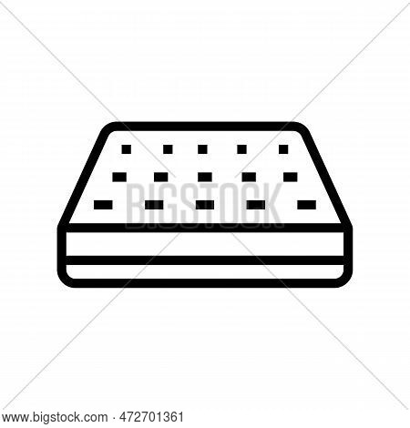 Memory Foam Mattress Bedroom Interior Line Icon Vector. Memory Foam Mattress Bedroom Interior Sign. 
