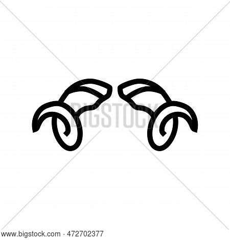 Ram Horn Animal Line Icon Vector. Ram Horn Animal Sign. Isolated Contour Symbol Black Illustration