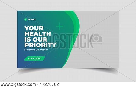 Medical Healthcare Web Banner For Video Thumbnail. Youtube Thumbnail For Hospital Live Workshop Busi