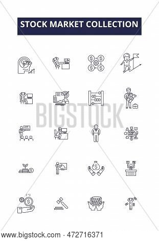 Stock Market Collection Line Vector Icons And Signs. Business, Investment, Financial, Collection, Ch