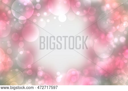 Abstract Blurred Fresh Vivid Spring Summer Light Delicate Pastel Pink White Bokeh Background Texture