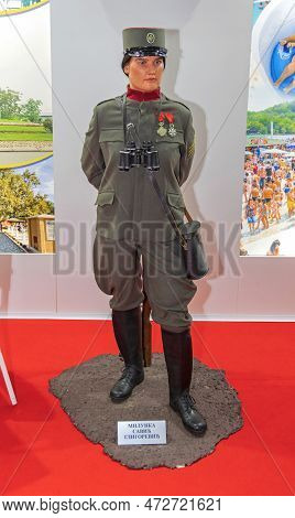 Belgrade, Serbia - February 23, 2023: Wax Sculpture Of Soldier Hero Milunka Savic Gligorijevic In Wo
