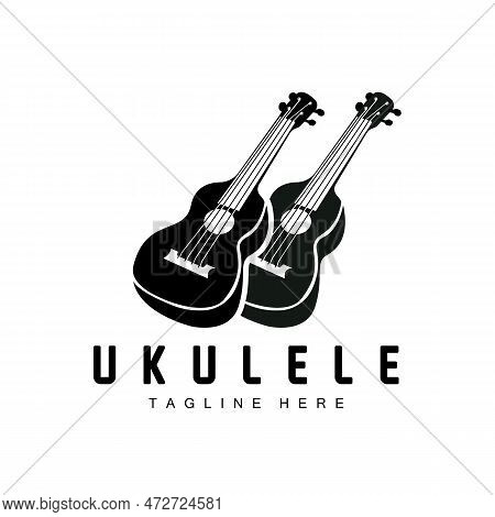 Minimalist Ukulele Music Logo Design, Ukulele Guitar Vector. Ukelele Logo Design