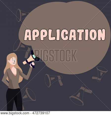 Text Sign Showing Application. Conceptual Photo An Order For Something Formal And Usually Written Fo