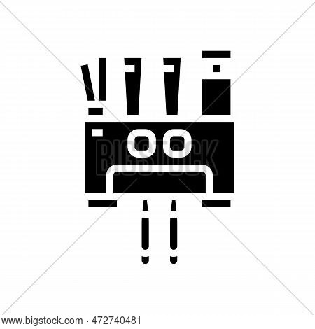 Toothbrush Holder Glyph Icon Vector. Toothbrush Holder Sign. Isolated Symbol Illustration