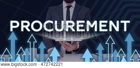 Writing Displaying Text Procurement. Internet Concept Procuring Purchase Of Equipment And Supplies