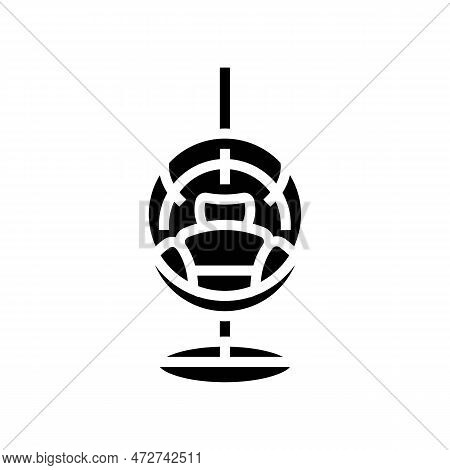 Hammock Chair Living Room Glyph Icon Vector. Hammock Chair Living Room Sign. Isolated Symbol Illustr