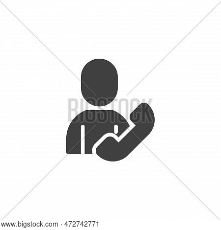 Phone Assistant Vector Icon. Support And Contact Filled Flat Sign For Mobile Concept And Web Design.