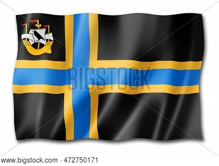 Caithness County Flag, United Kingdom Waving Banner Collection. 3d Illustration