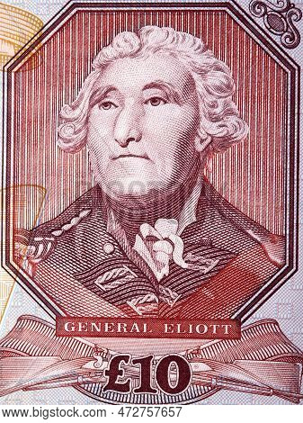 General George Augustus Eliott A Portrait From Old Gibraltar Money - Pound