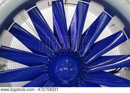Large Industrial Ventilation Extractor Fan Closeup. Selective Focus.