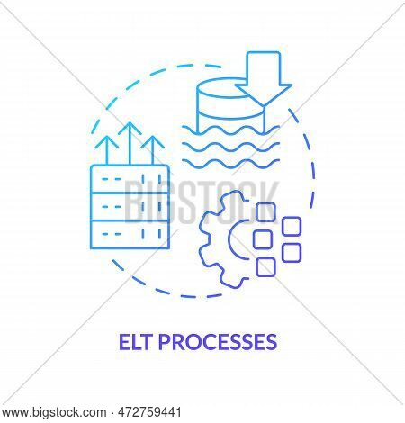 Elt Processes Blue Gradient Concept Icon. Extract, Load And Transform. Data Lake Architecture Abstra