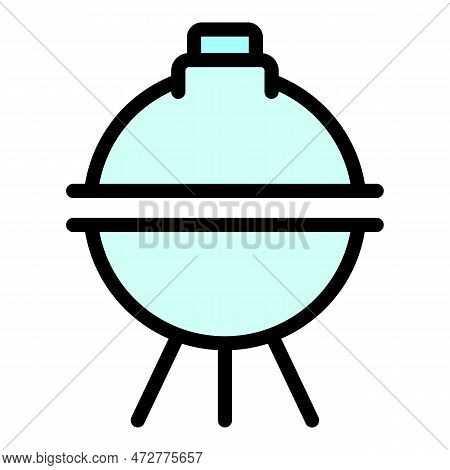 Barbeque Grill Icon. Outline Barbeque Grill Vector Icon For Web Design Isolated On White Background 