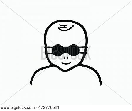 Baby Eye Protection Blind Infant Toodler Child Goggles Black White Silhouette Symbol Icon Sign Graph