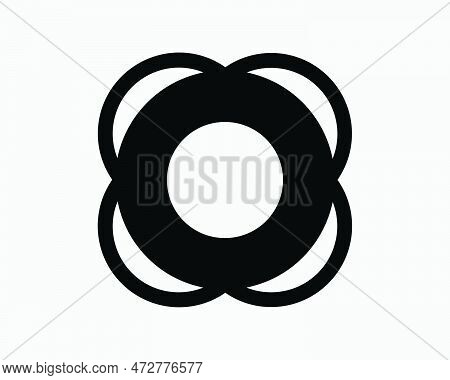 Lifebuoy Lifering Lifesaver Flotation Ring Rescue Float Tube Black White Silhouette Sign Symbol Icon