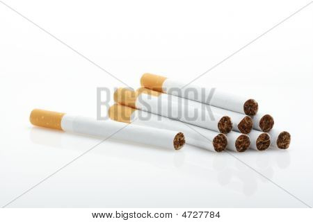 Cigarettes Over White