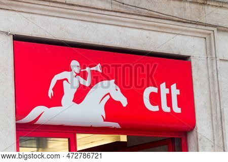 Lisbon, Portugal - December 5, 2022: Logo And Sign Of Ctt Correios De Portugal, S.a., Ctt - Post Of 
