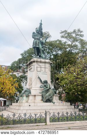 Lisbon, Portugal - December 5, 2022: Marques Sa Da Bandeira Monument.