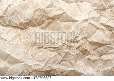 Texture Of Crumpled Baking Paper. Background From Old Retro Paper