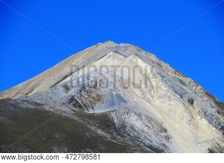 High Swiss Alpine Peak Piz Linard (2767 M) Above The Tourist-agricultural Village Alvaneu Bad (alvag