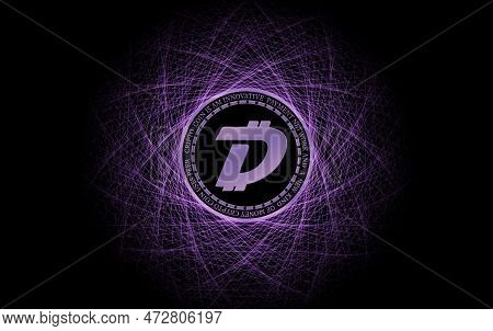 Abstract Glowing Fractal Lines Mesh Digital Background