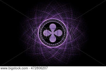 Abstract Glowing Fractal Lines Mesh Digital Background