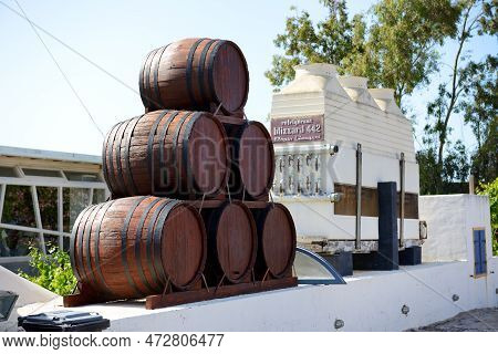 Vothonas, Thira, Greece - May 19:  The Decoration Of  Koutsoyannopoulos Wine Museum On May 19, 2014 