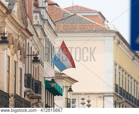 Flag Of The Luxembourg At The Embassy Of Luxembourg