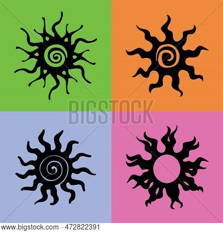 Sun Vector Mayan Solar System Sol Ethnic Pattern Element Template Clip Art Sticker Vector Graphic De