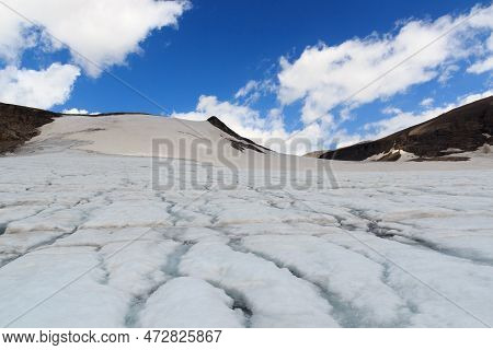 Mountain And Glacier Panorama In Glockner Group, Austria