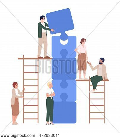 Cross-departmental Communication Flat Concept Vector Spot Illustration