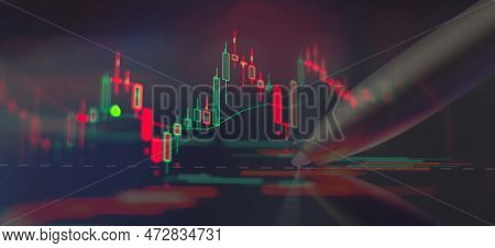 Analysis For Professional Technical Analysis On The Monitor Of A Computer. Fundamental And Technical