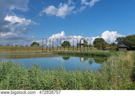 Windmill De Koe At The Former Bastion In Veere. Veere Is A City In The Province Of Zeeland In The Ne