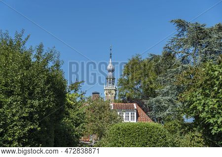 Tower Of The Historic Town Hall Of Veere. Veere Is A City In The Province Of Zeeland In The Netherla