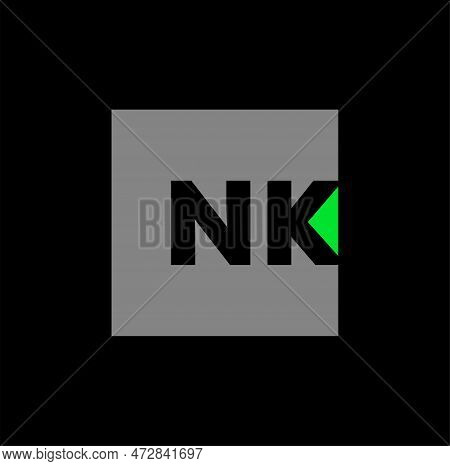 Nk Company Name Initial Letters Monogram. Nk Monogram.
