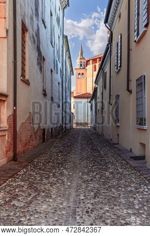 Narrow Street In The In Sabbioneta City. Lombardy, Italy