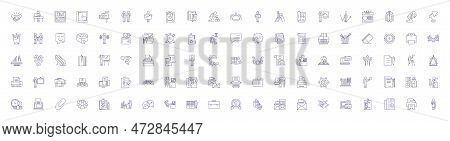 Office Workflow Line Icons Signs Set. Design Collection Of Workflow, Office, Process, Automation, Ma