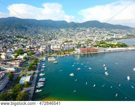 Stunning Drone Footage Of Acapulcos Malecon And Maritime Terminal, Mexico