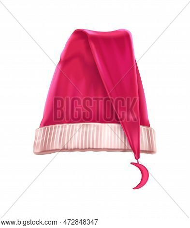 Sleeping Hat Realistic Composition With Isolated Image Of Colorful Houve Bed Cap On Blank Background