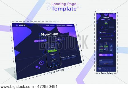 Ui Ux Landing Page, Website Template For Cyptro Wallet And Other App. Website Template For Websites,