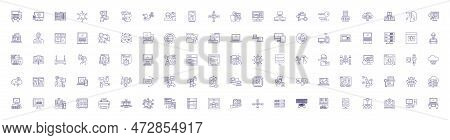 Network Line Icons Signs Set. Design Collection Of Network, Technology, Connectivity, System, Media,