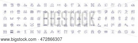 Society People Line Icons Signs Set. Design Collection Of Society, People, Culture, Community, Manki