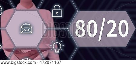 Conceptual Display 80 20 Percent. Concept Meaning Pareto Principle Of Factor Sparsity Statistical Di