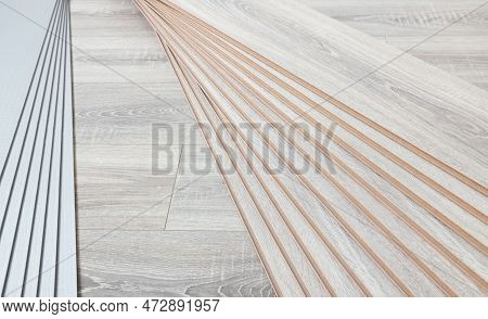 Background Of Laid Laminate And Sheet Heat And Noise Insulation. Repair And Decoration Of Premises. 